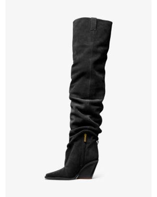 Mk Botte Noemie Au-Dessus Du Genou En Daim Michael Kors en coloris Black