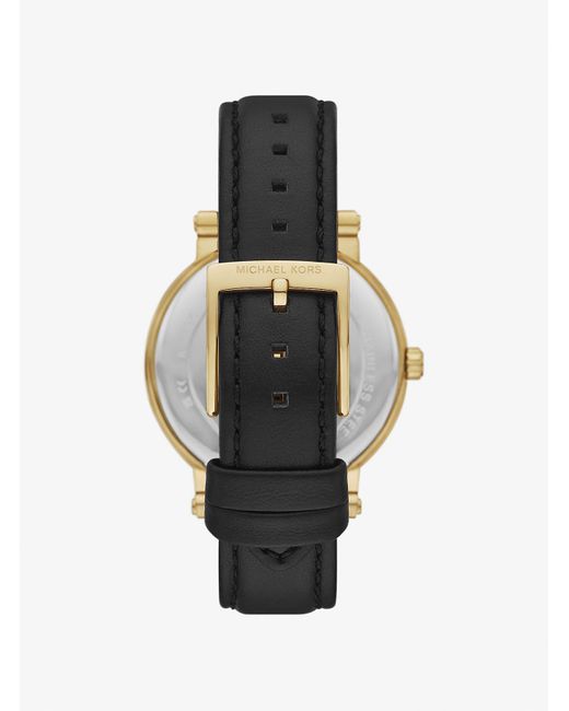 Mk Orologio Corey Tonalità Oro Con Pavé E Cinturino di Michael Kors in White