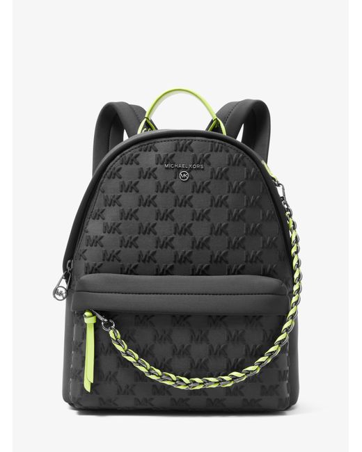 Michael Kors Slater Medium Logo Embossed Scuba Backpack in Black - Lyst