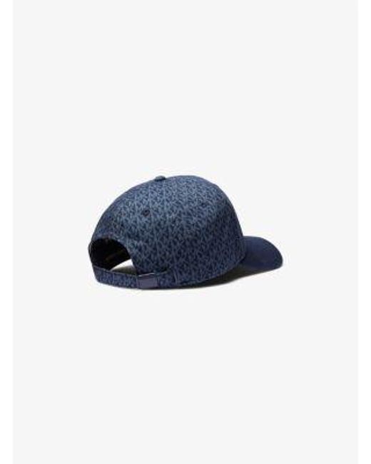 Michael Kors Blue Logo Print Cotton Baseball Hat for men