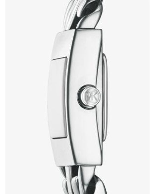Michael Kors White Mk Mini Darrington-Tone Chain-Link Watch
