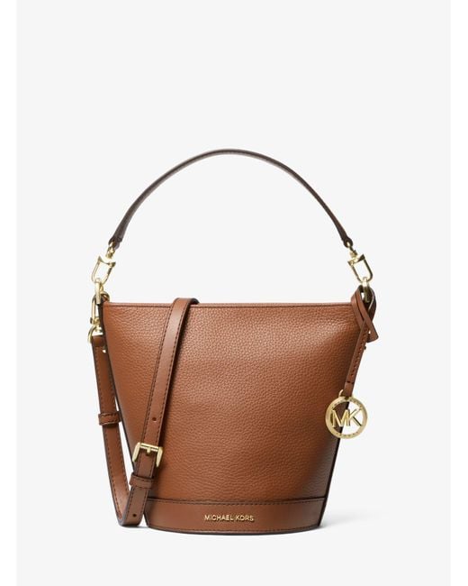 Michael Kors Brown Townsend Small Pebbled Leather Crossbody Bag