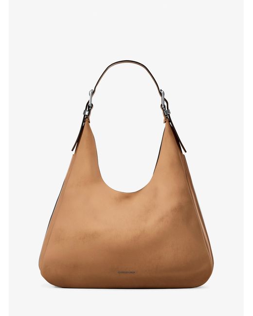 MICHAEL Michael Kors Brown Mk Nolita Large Nubuck Hobo Shoulder Bag