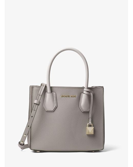 Michael Kors Mk Mercer Medium Pebbled Leather Accordion Crossbody Bag in  Grey