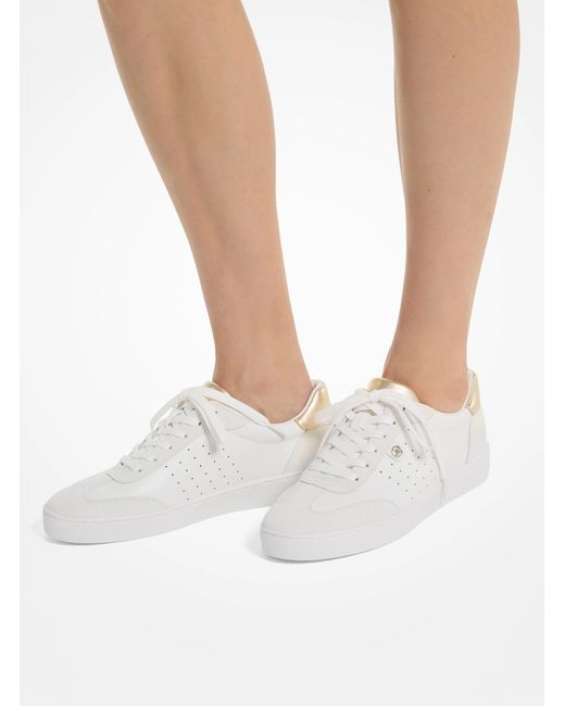 MICHAEL Michael Kors White Mk Scotty Leather Trainers