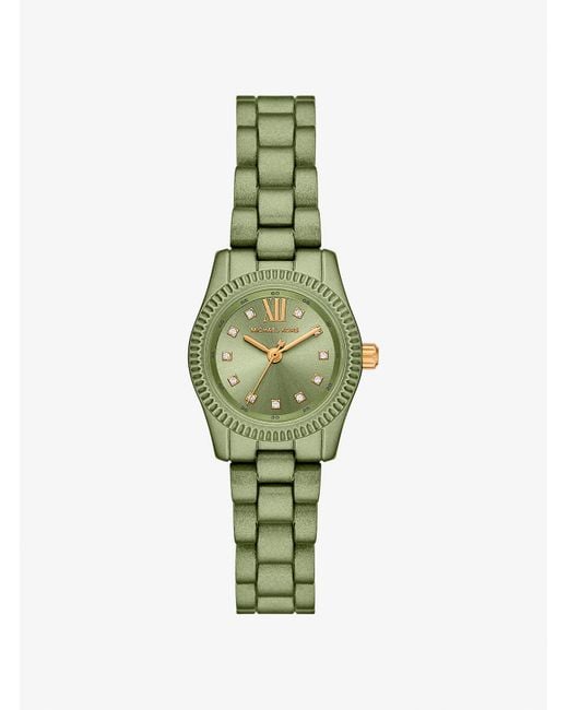 Michael Kors Green Mk Limited-Edition Petite Lexington-Tone Watch