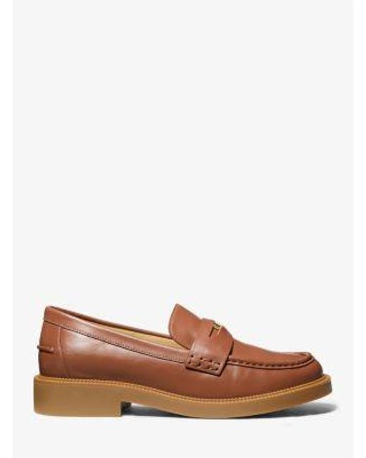 Michael Kors Brown Eden Leather Loafer