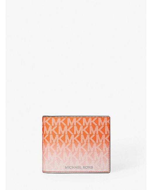 Michael Kors Red Cooper Ombré Signature Logo Billfold Wallet for men