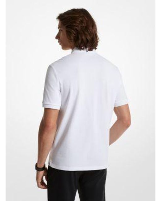 Michael Kors White Mk Cotton Half-Zip Polo Shirt for men