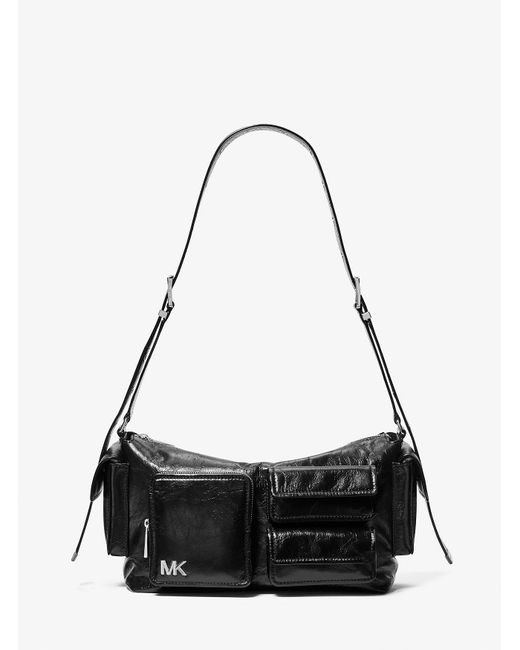 Michael Kors Black Mk Dakota Large Crinkled Leather Shoulder Bag for men