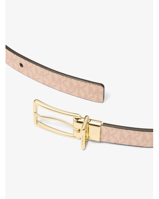 MICHAEL Michael Kors White Mk Reversible Signature Logo And Leather Belt
