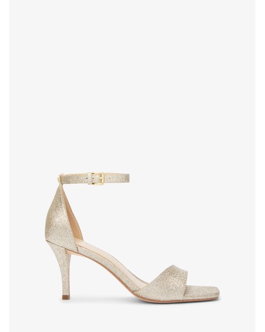 MICHAEL Michael Kors White Mk Jaida Metallic Leather Sandal