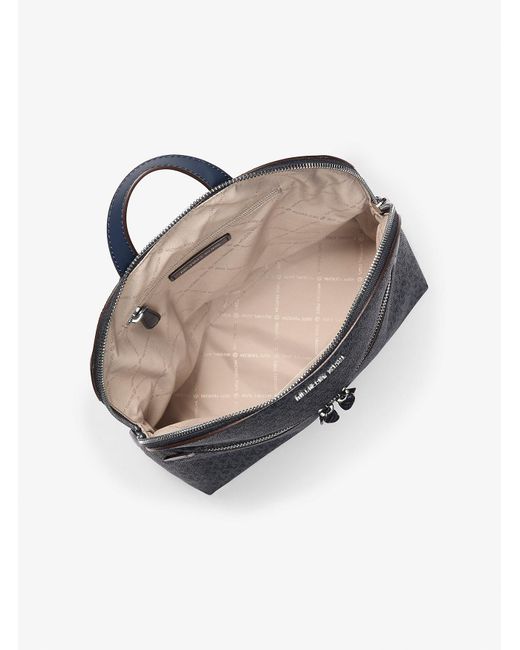 Michael Kors Outlet Blue Mk Dallas Medium Signature Logo Backpack