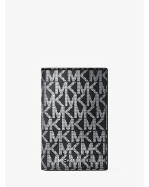 Mktarjetero Plegable Hudson Metalizado Con Logotipo Michael Kors de hombre de color Black