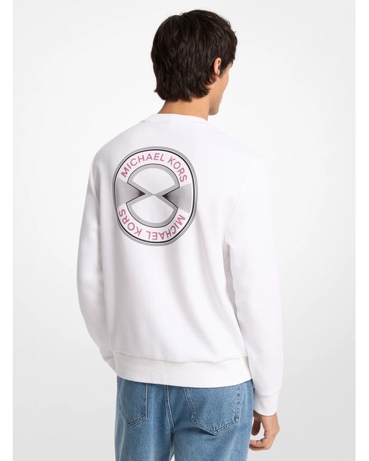 Michael Kors White Mk Graphic Logo Cotton Blend Jumper for men