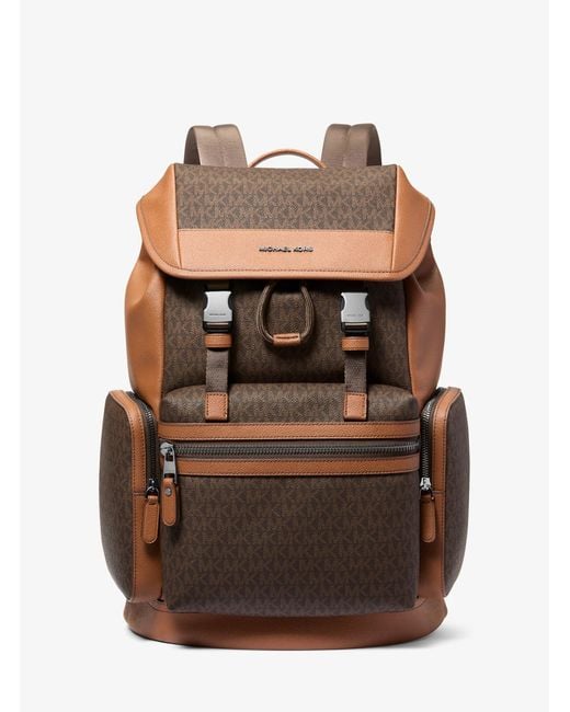Michael Kors Brown Mk Jet Set Signature Logo Backpack for men