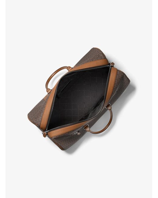 Michael Kors Brown Mk Jet Set Signature Logo Weekender Bag for men