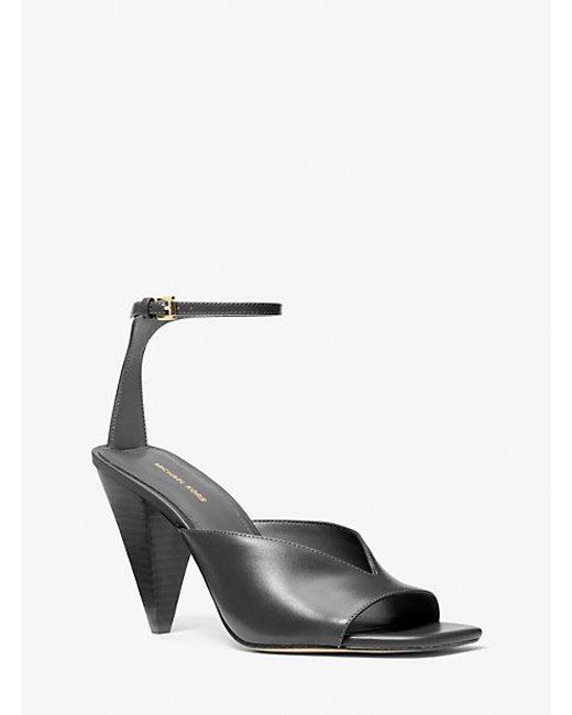 Michael Kors Electra Leather Sandal In Black Lyst michael-kors-electra-leather-sandal-in-black-lyst