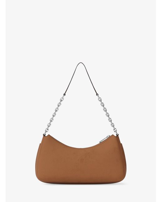 MICHAEL Michael Kors White Mk Nolita Medium Nubuck Chain Pochette