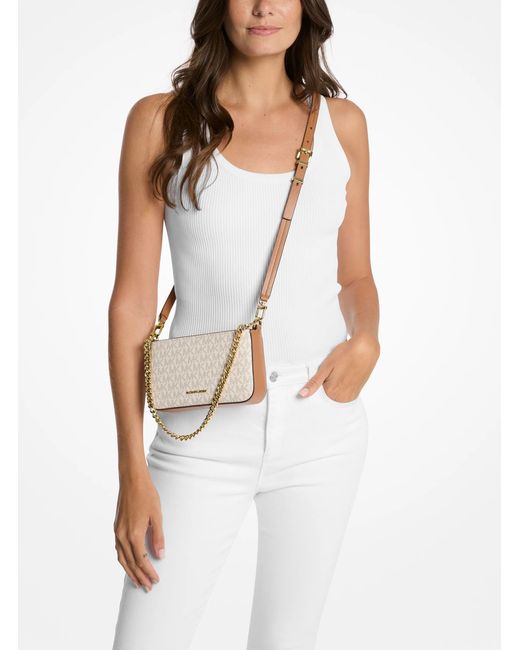 Michael Kors Natural Bryant Small Signature Logo Convertible Pochette