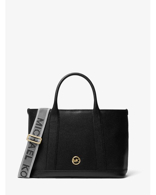 MICHAEL Michael Kors Black Luisa Medium Satchel Satchel Handbags, Leather
