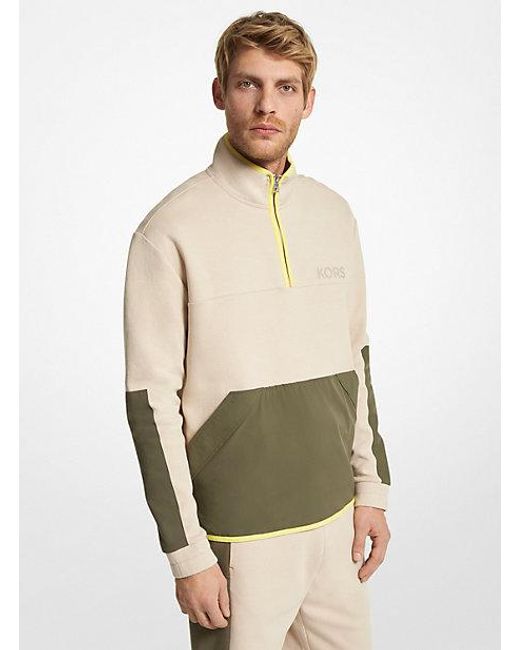 Michael Kors Natural Cotton Blend Half-zip Sweatshirt for men
