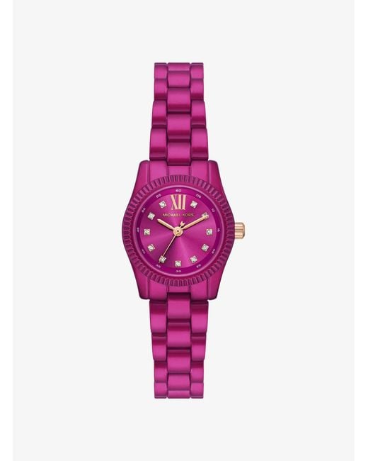 Michael Kors Pink Mk Limited-Edition Petite Lexington-Tone Watch