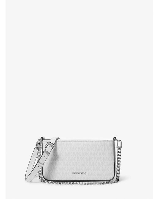 MICHAEL Michael Kors White Mk Bryant Small Signature Logo Convertible Pochette