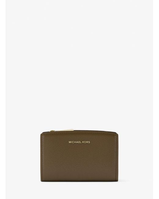 Michael Kors Green Mk Bryant Medium Pebbled Leather Wallet