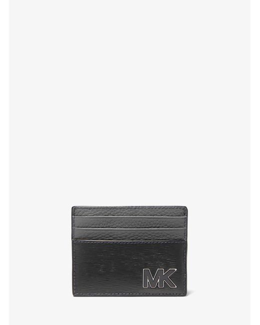 Michael Kors Hudson Two-tone Leather Card Case in Black for Men - Lyst