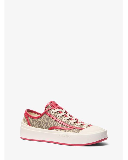 Michael Kors Pink Jude Mk2000 Logo Jacquard Trainers