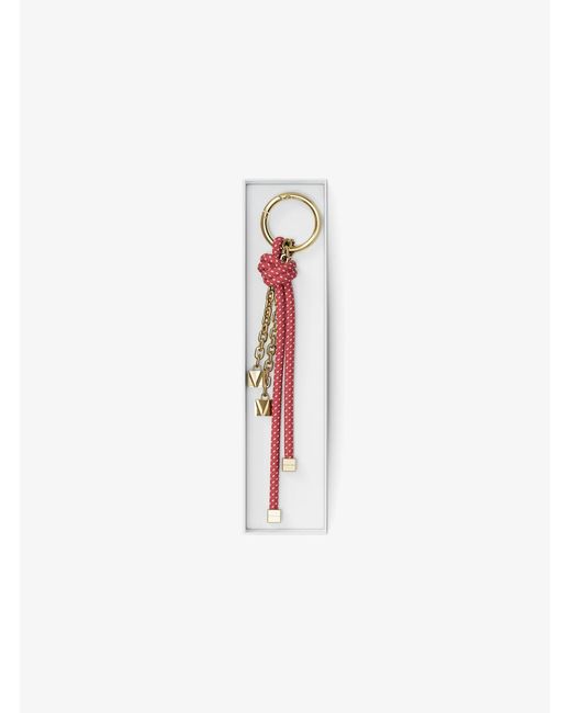 Michael Kors White Mk-Tone And Speckled Cord Bag Charm