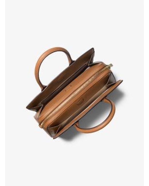 MICHAEL Michael Kors Brown Laila Medium Signature Logo Satchel