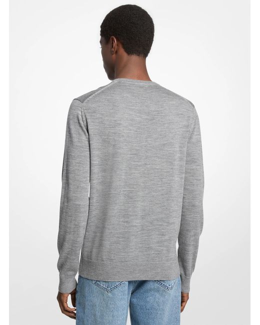 Michael Kors Gray Mk Wool Jumper for men