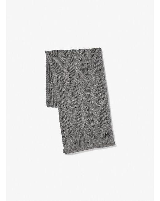 Michael Kors Gray Cable Knit Scarf for men