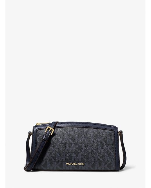 Mk Borsa A Tracolla Jet Set Media Con Logo di Michael Kors Outlet in Black