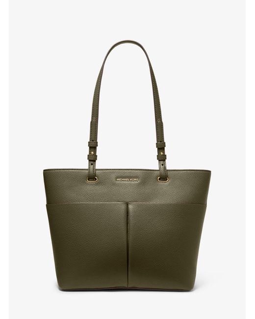 Michael Kors Bedford Medium Faux Leather Tote Bag in Green | Lyst