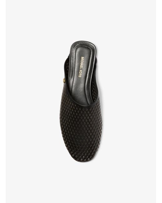 Michael Kors Black Cady Perforated Leather Mule