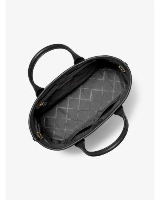 Michael Kors Black Mk Luisa Medium Pebbled Leather Tote Bag