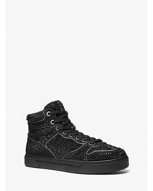 Michael Kors Black Barett Embellished Scuba High-top Sneaker for men
