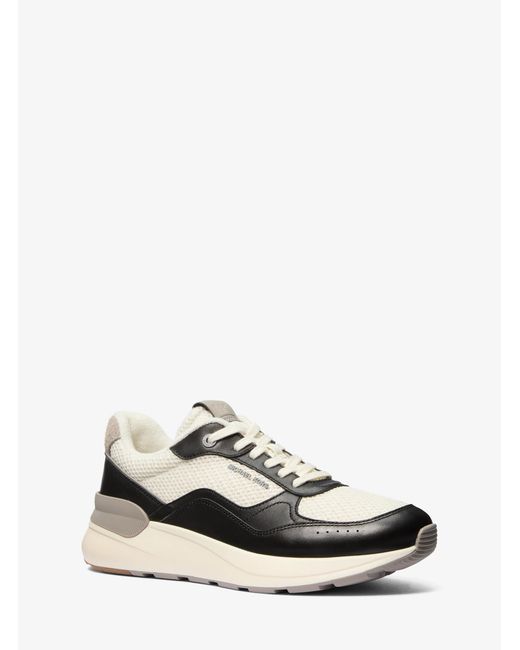 Michael Kors White Trevor Mixed-Media Trainer for men