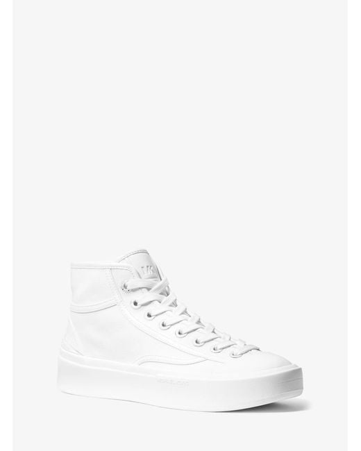 MICHAEL Michael Kors White Mk Jude Canvas High-Top Trainers