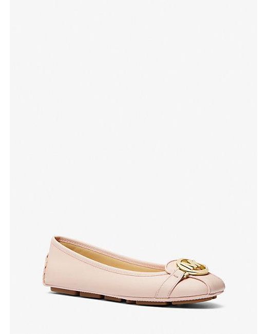 Michael Kors Pink Fulton Faux Saffiano Leather Moccasin