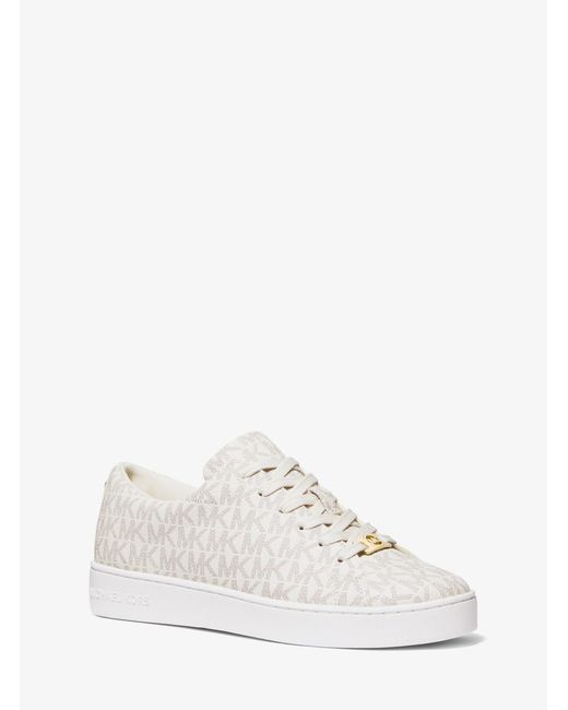 MICHAEL Michael Kors White Mk Keaton Signature Logo Trainers