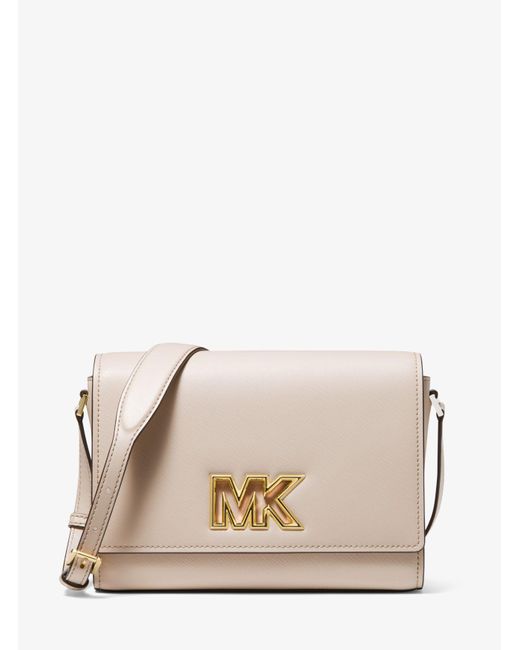 Michael Kors Natural Mimi Medium Leather Messenger Bag