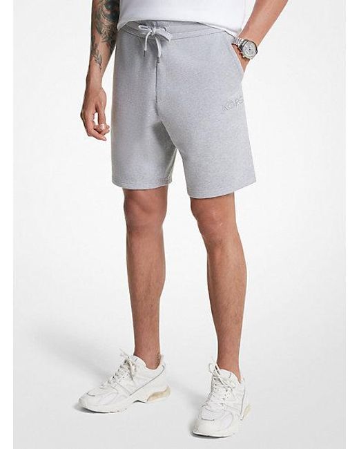 Michael Kors Gray French Terry Cotton Blend Shorts for men