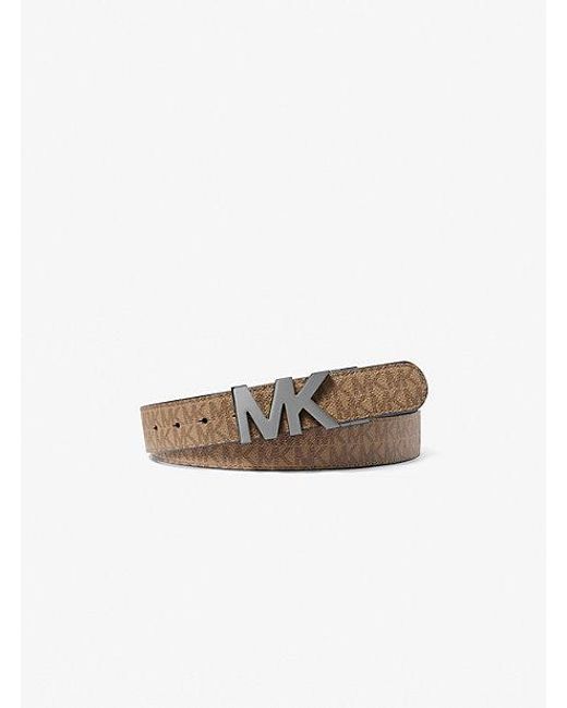 Michael Kors White Reversible Logo Buckle Belt for men