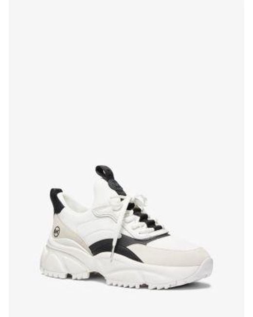 MICHAEL KORS DARIUS ホワイト スニーカー Michael Kors Darius Mixed-Media Trainer in White for Men | Lyst