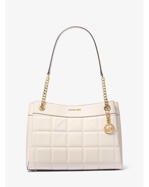 MICHAEL Michael Kors Natural Mk Susan Medium Quilted Leather Tote Bag