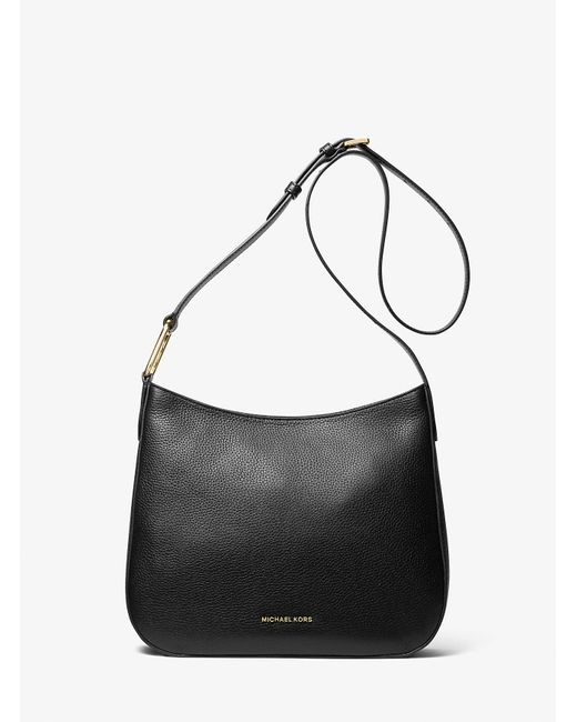 MICHAEL Michael Kors Black Mk Kensington Large Pebbled Leather Crossbody Bag